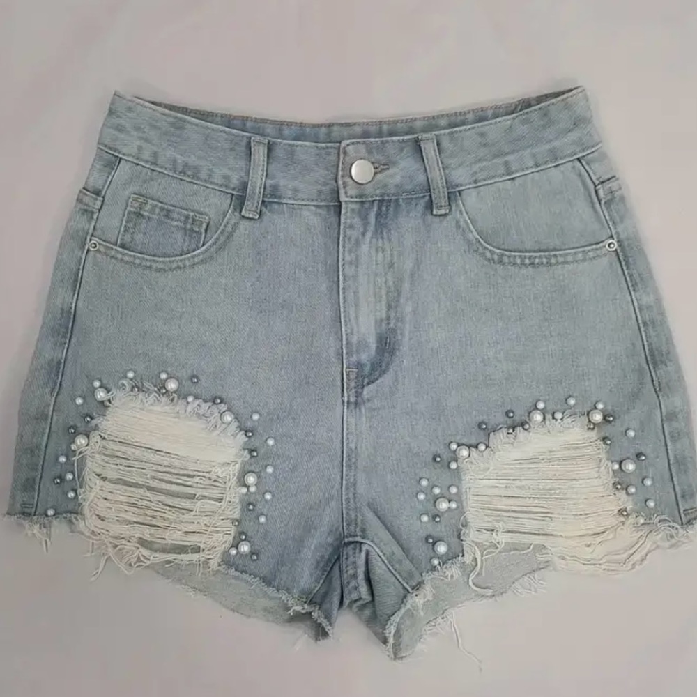 Pearl distressed Jean shorts
